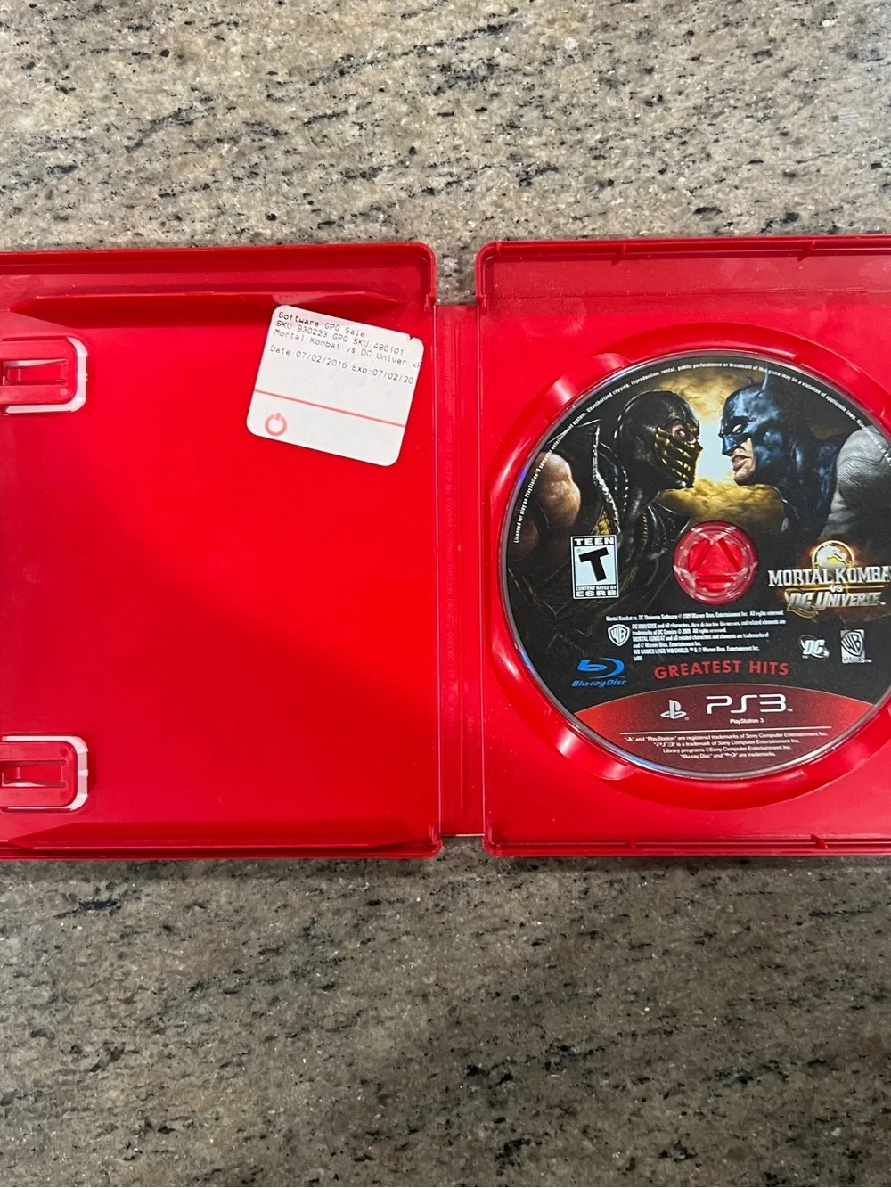 Mortal Kombat vs. DC Universe PS3 Greatest Hits Red Case